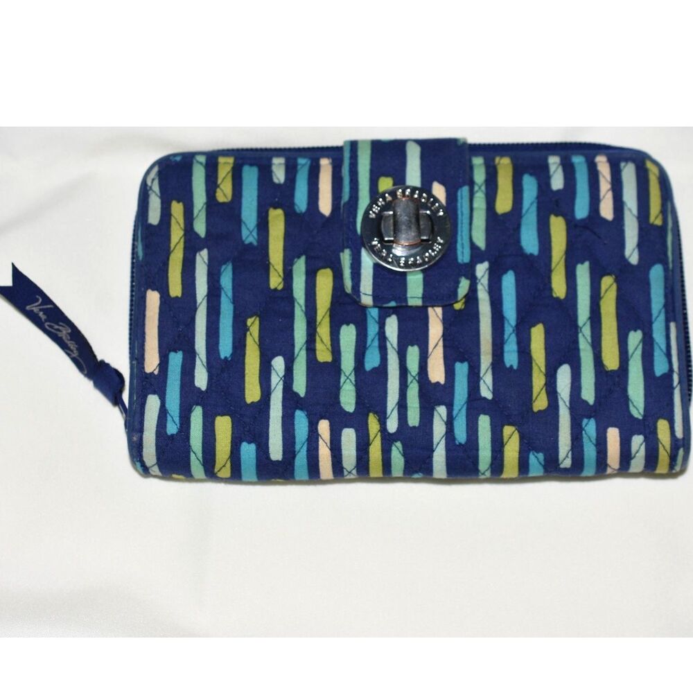Vera Bradley Retired Katalina Showers Turn Lock Zip Around Organizer Wallet
